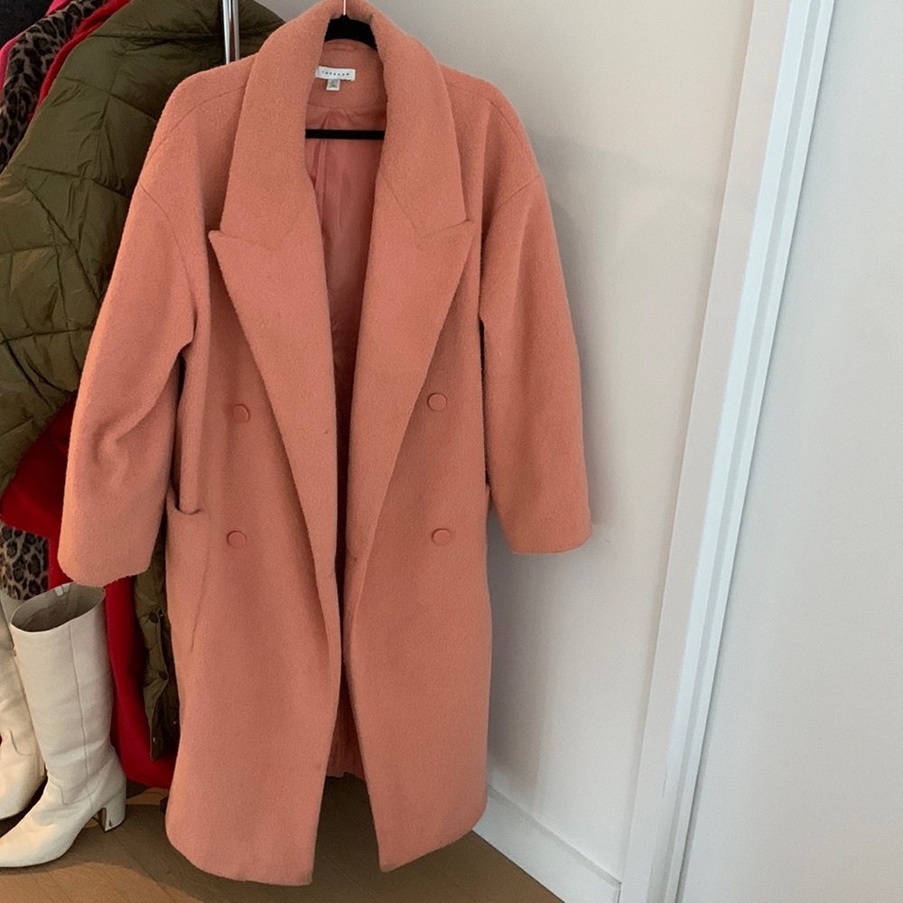 Oversized peach wool coat